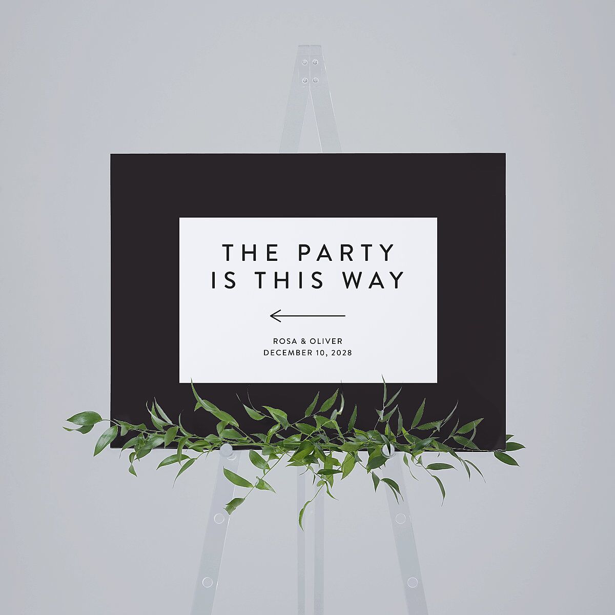 Blooming Botanical Standard Direction Sign Medium Midnight Standard Indoor Foam Core M Direction