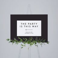 Blooming Botanical Standard Direction Sign Medium Midnight Standard Indoor Foam Core M Direction