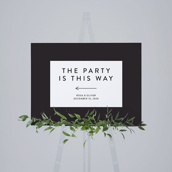 Blooming Botanical Standard Direction Sign Medium Midnight Standard Indoor Foam Core M Direction