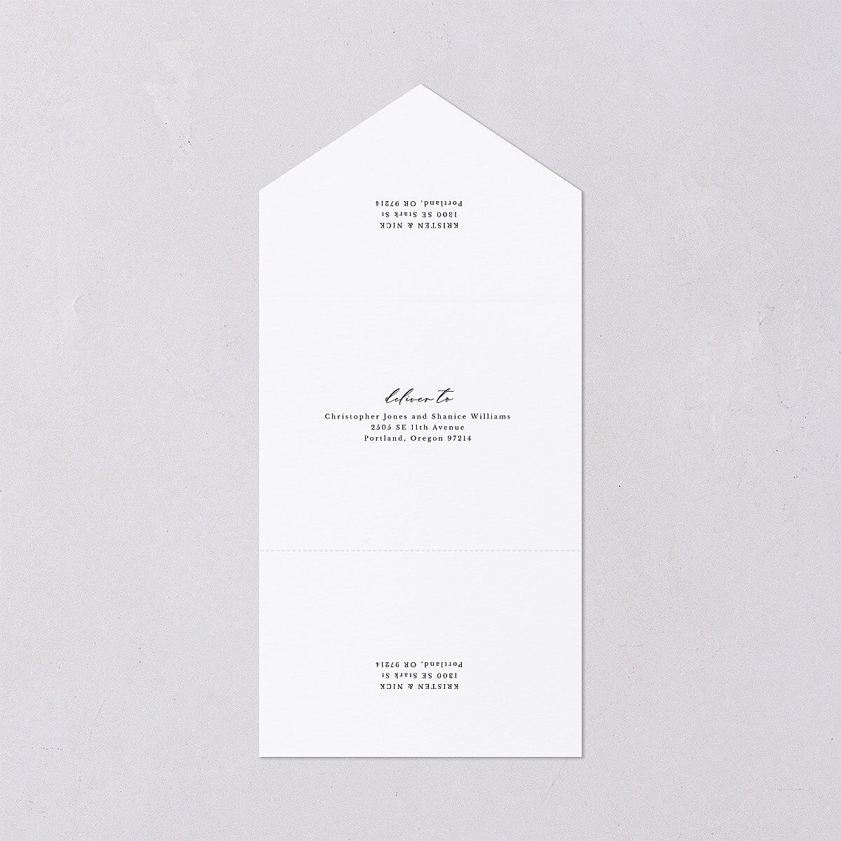 Eucalyptus Frame All-in-One Wedding Invitations Pure White Signature Light Both Recipient and Return Addresses No