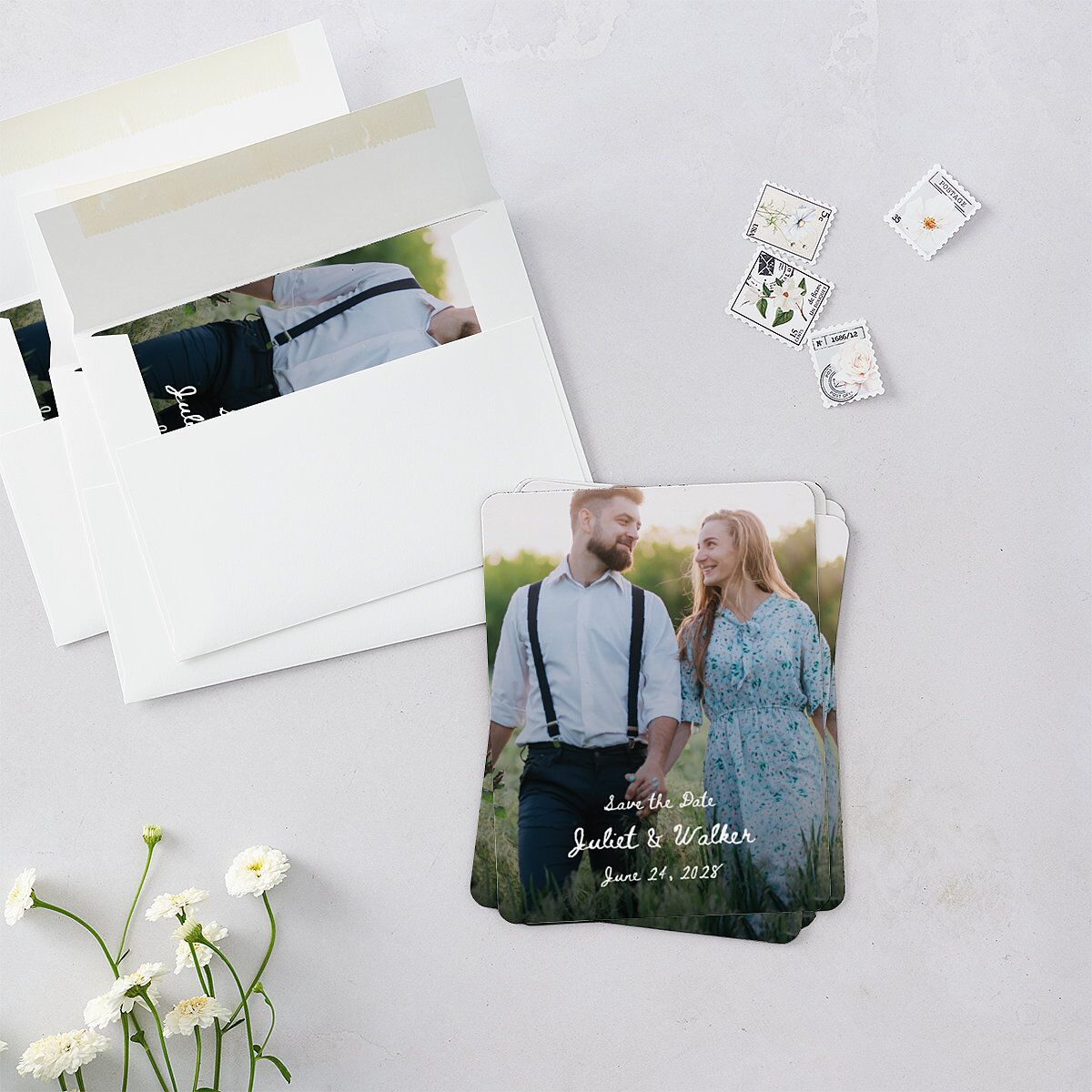 Watercolor Fairytale Trees Save The Date Magnets Slate Magnet Paper