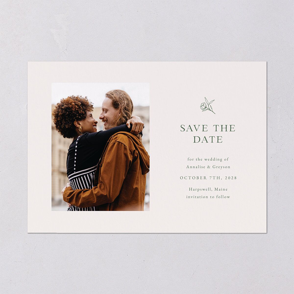 Simple Rustic Wreath Save the Date Cards Eucalyptus Signature smooth Blank No Standard