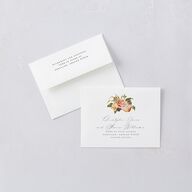 Botanical Citrus Garden Save the Date Petite Card Envelopes White Standard Rose Gold Both Recipient and Return Addresses Signature