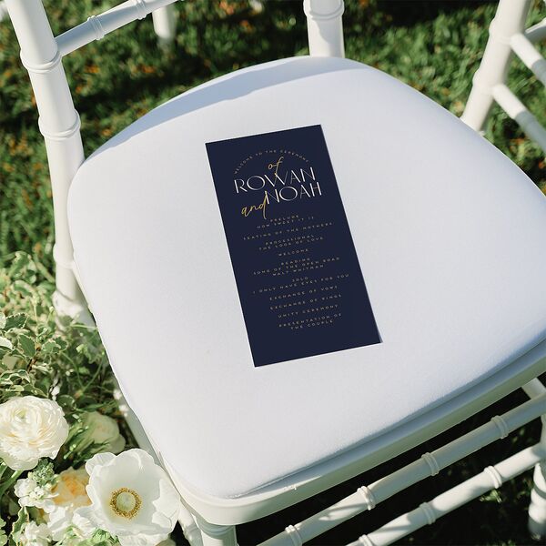 Headline Wedding Programs Navy Signature