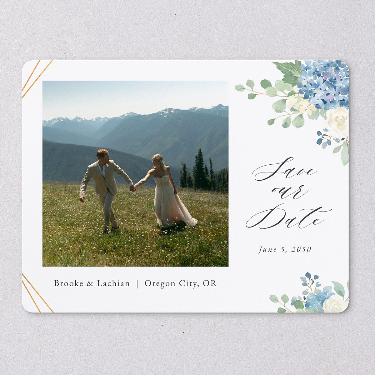 Elegant Hydrangea Save The Date Magnets — view 6