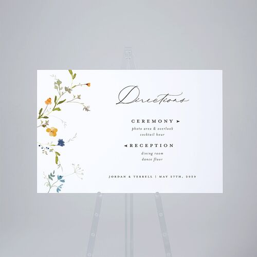 Dainty Wildflowers Standard Direction Sign Large Sunflower Standard Indoor Foam Core L Direction