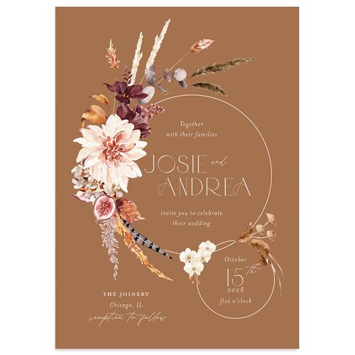 Eclectic Adornment Wedding Invitations Camel Signature Blank No Standard