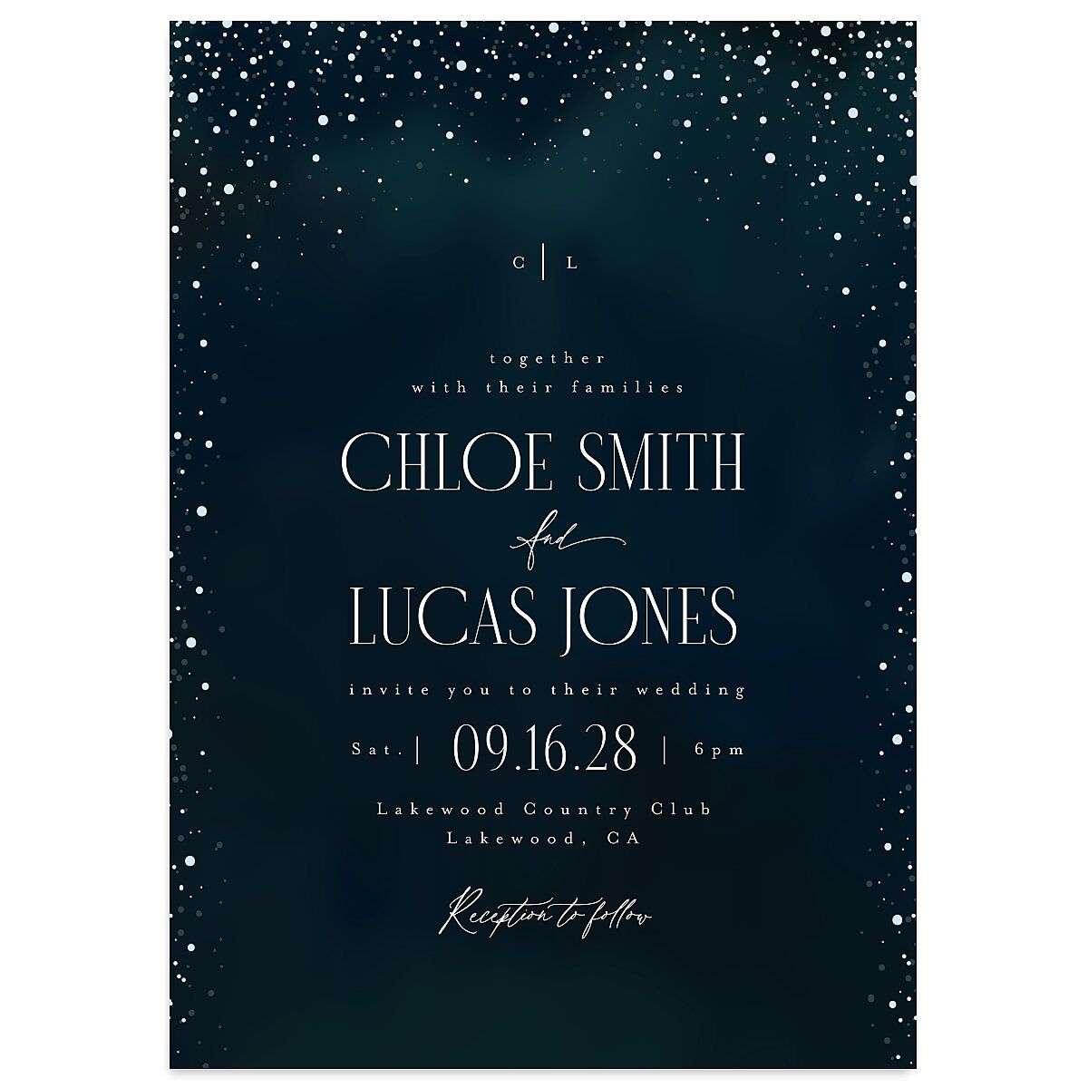 Sparkling Night Wedding Invitations