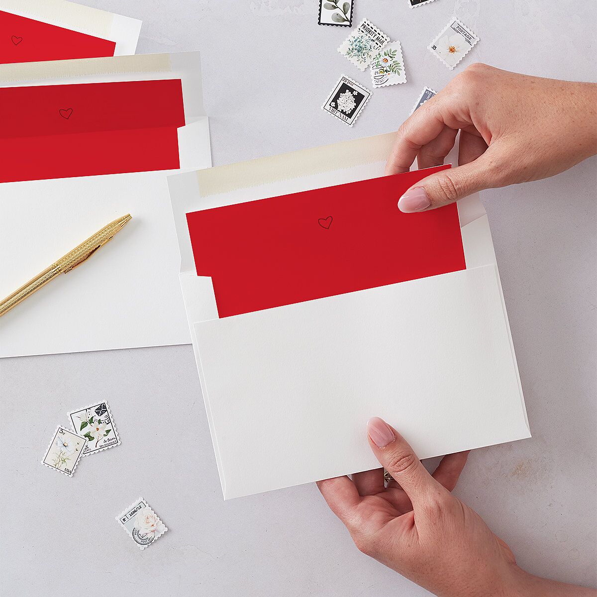Our Greatest Gift Wavy Bow Frame Envelope Liners Jewel Red Standard