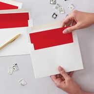 Our Greatest Gift Wavy Bow Frame Envelope Liners Jewel Red Standard