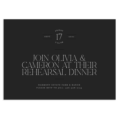 Photo Arch Rehearsal Dinner Invitations Charcoal Signature Blank Standard