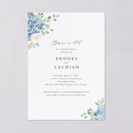 Elegant Hydrangea Bridal Shower Invitations Dusty Blue Signature Blank Standard