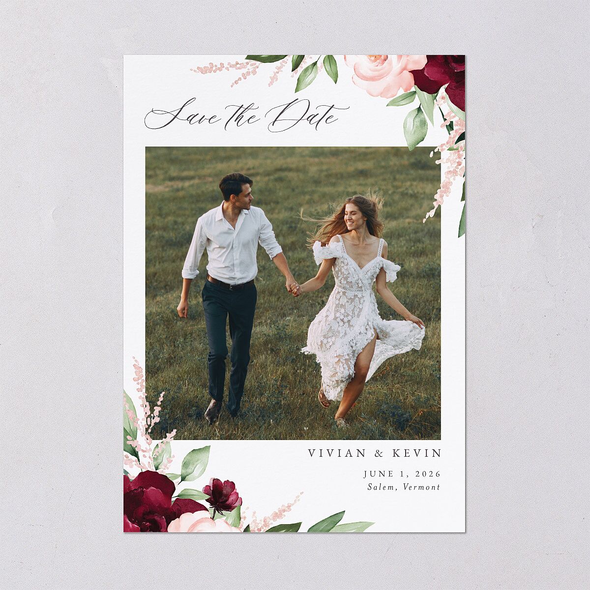 Beloved Floral Save The Date Cards — view 2