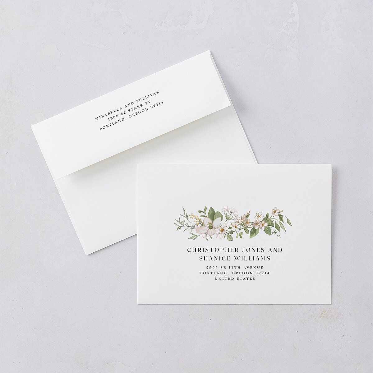 Whimsical Wildflower Garden Wedding Invitations Linen Signature Blank Standard No