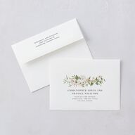 Whimsical Wildflower Garden Wedding Invitations Linen Signature Blank Standard No