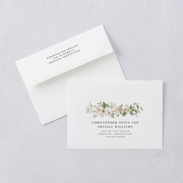 Whimsical Wildflower Garden Wedding Invitations Linen Signature Blank Standard No