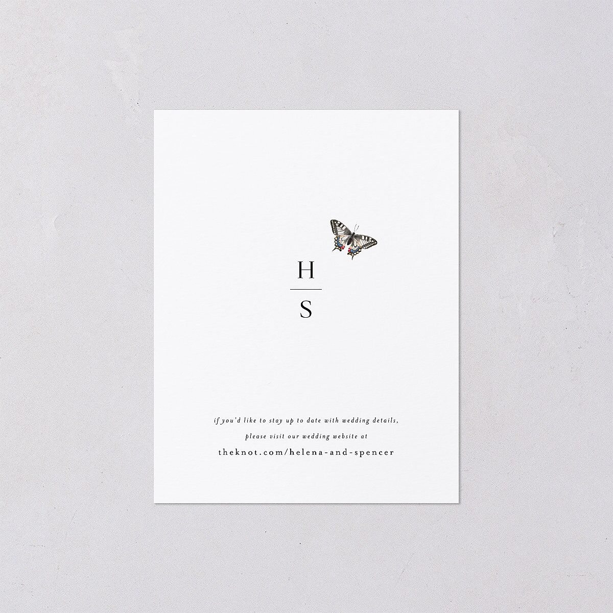 Rustic Butterfly Garden Save the Date Petite Cards Pure White Signature smooth Blank No Standard