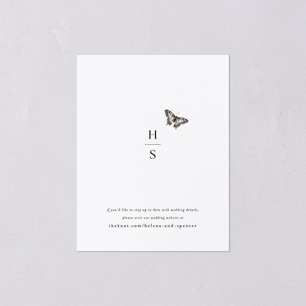 Rustic Butterfly Garden Save the Date Petite Cards Pure White Signature smooth Blank No Standard