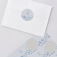 Timeless Floral Wedding Stickers Dusty Blue