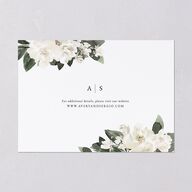 Floral Accent Save The Date Cards Off-White Signature smooth Blank No Standard