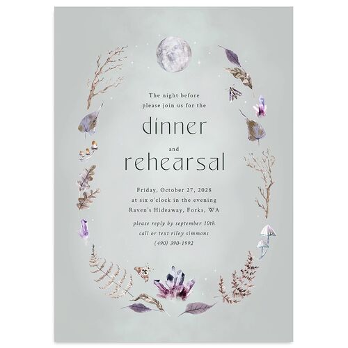 Crystal Forest Rehearsal Dinner Invitations Hunter Green Signature Blank Standard