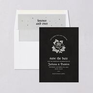 Moody Gothic Rose Save the Date Cards Midnight Signature smooth Blank No Standard