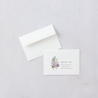 Floral Fern Frame Wedding Response Cards Purple Petal Signature Standard