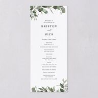 Eucalyptus Frame Wedding Programs No Foil Pure White Signature