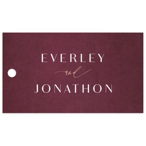 Sparkling Romance Favor Gift Tags Burgundy Signature