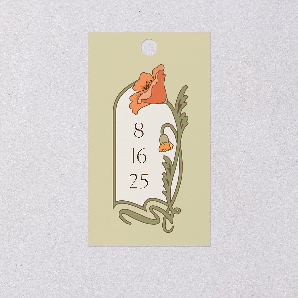 Vintage Nouveau Favor Gift Tags Pear Signature