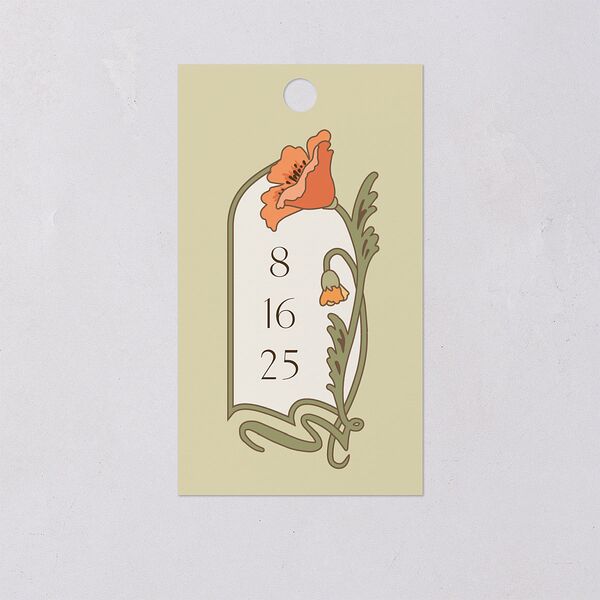 Vintage Nouveau Favor Gift Tags Pear Signature