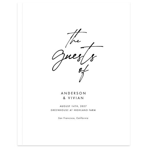 Simply Script Guest Books Pure White