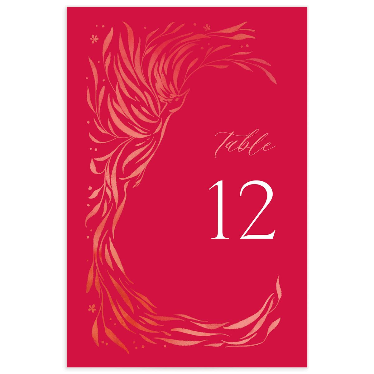 Romantic Phoenix Table Numbers