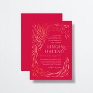 Romantic Phoenix Wedding Invitations Crimson Signature No