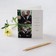 Elegant Photo Sidebar Thank You Cards Pure White