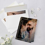 Rustic Kingdom Save the Date Cards Gold Dark Green Signature smooth Blank No Standard