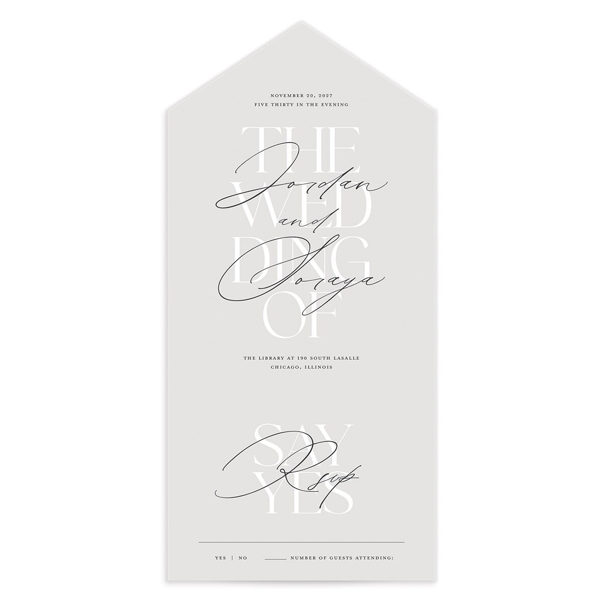 Overlay All-in-One Wedding Invitations