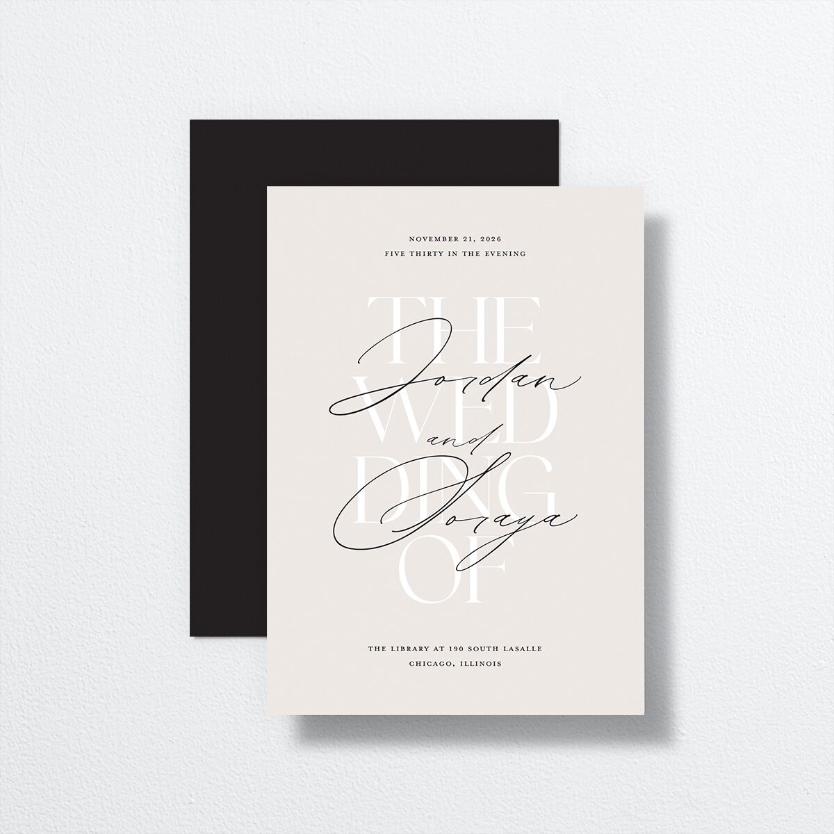 Overlay Wedding Invitations Champagne Signature No
