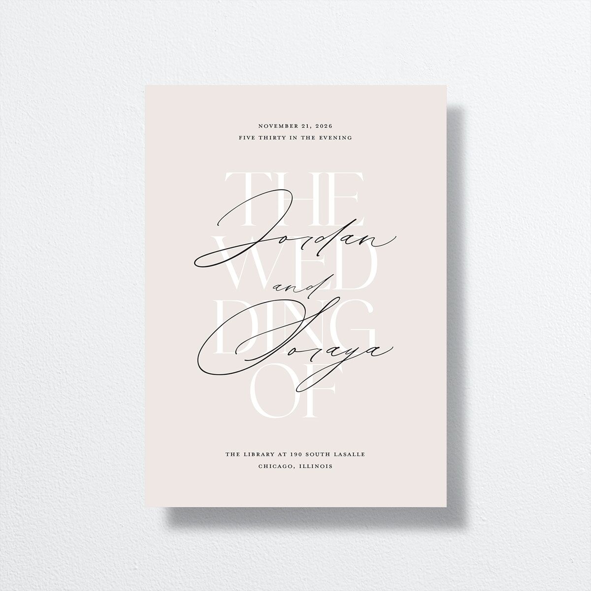 Overlay Wedding Invitations Champagne Signature No