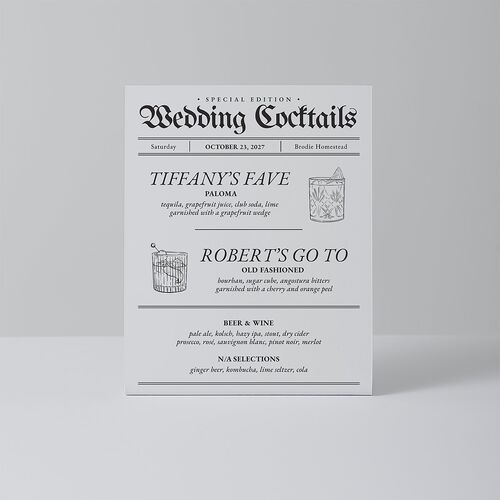 Newspaper Bended Tabletop Sign X-small Pure White Standard Plastic XS Tabletop Table