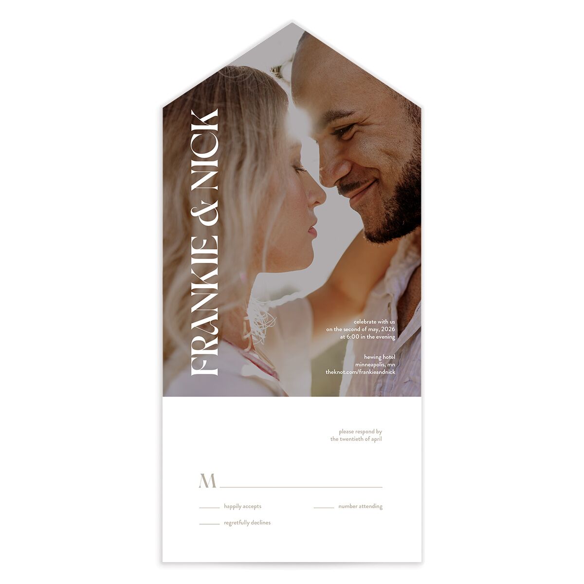 Checked All-in-One Wedding Invitations