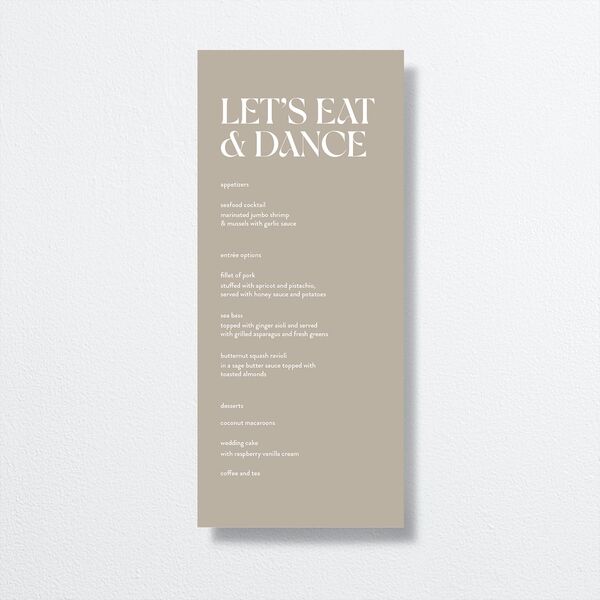 Checked Menus Taupe Signature
