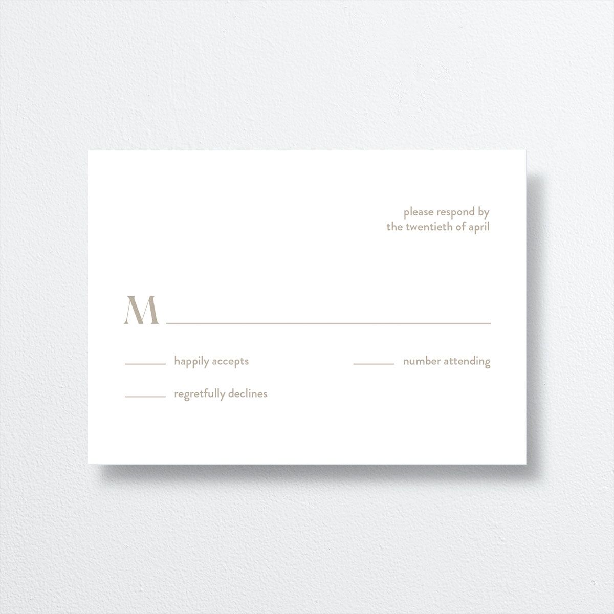 Checked Wedding Response Cards front