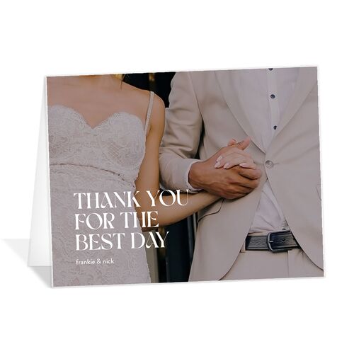 Checked Thank You Cards Peach Fuzz