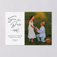 Rustic Setting Save The Date Cards Medieval Grey Signature smooth Blank No Standard