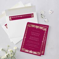 Hacienda Elegante Wedding Invitations Gold Raspberry Signature Blank No Standard
