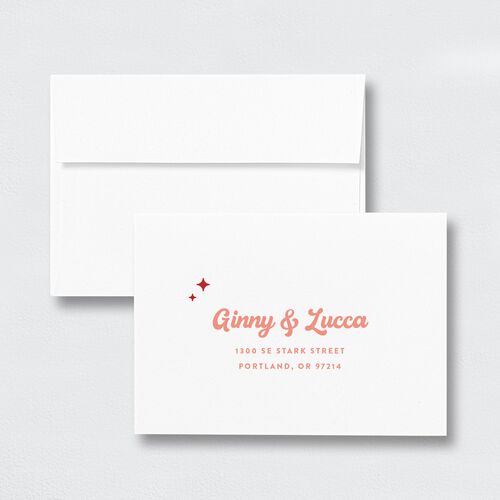 Disco Love Response Card Envelopes White Standard Ruby Return Address Signature
