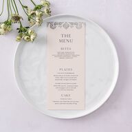 Elegant Damask Menus Silver Champagne Signature