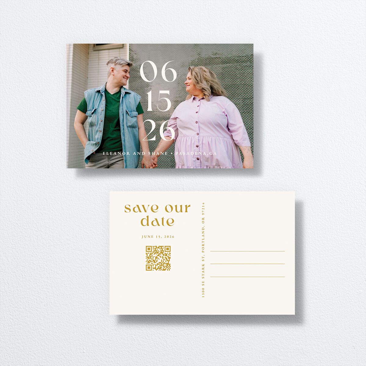 Flower Market Save the Date Postcards Gold