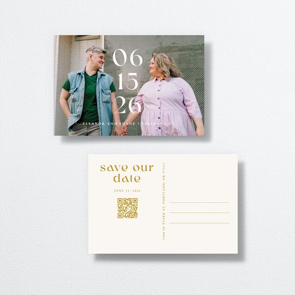 Flower Market Save the Date Postcards Gold